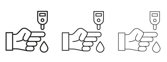 Blood sugar test icon with outline style, vector illustration designs