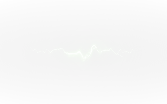 A vibrant green lightning bolt is brilliantly shining on a white background