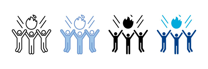 Team Spirit Icon Set Multiple Style Collection