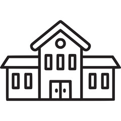 School building isolated on white background a detailed vector illustration of a school, ideal for educational content, architectural designs, and communityrelated projects