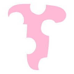 T Alphabet Hand Drawn Style And Pink Design Font Design T Alphabet Isolated