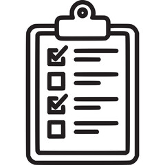 Checklist on clipboard isolated on white background a simple and effective icon representing a todo list or completed tasks, perfect for project management or organizational themes