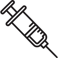 Syringe icon isolated on white background a simple and clean design of a syringe, perfect for use in medical, vaccination, or general injectionrelated contexts