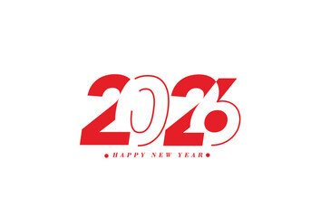 2026 Happy New Year Text Typography Design Element flyer, banner design.