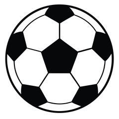 Classic Black and White Soccer Ball Icon with Pentagon and Hexagon Panels football sport