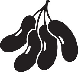 Silhouette Soybeans on Transparent Backdrop: A Simple Vector Illustration of Healthy Legumes