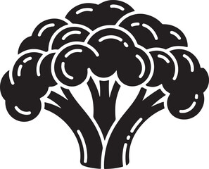 Fototapeta premium Broccoli Silhouette on Transparent Backdrop: A Simple Vector Illustration of Green Vegetable