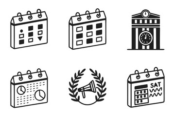 Collection of Calendar and Time Icons.