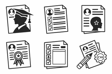 Collection of Resume and Document Icons.