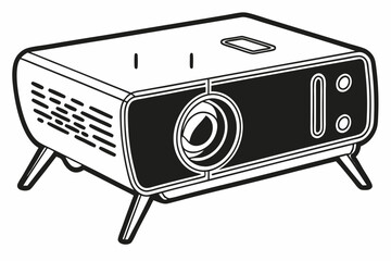 Vintage Projector Icon with Retro Design.
