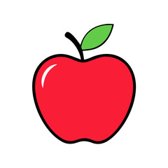 Fototapeta premium Apple Clipart Vector Icon – Colorful Isolated Fruit Illustration for Digital Design and Creative Projects