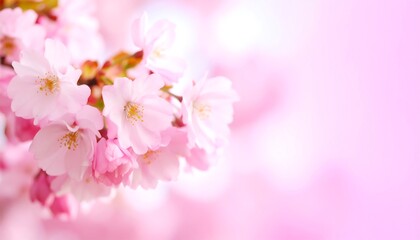 Delicate pink cherry blossoms in soft focus (4)