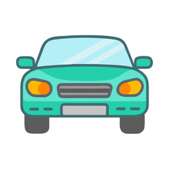 Obraz premium Car clip art vector icon illustration, modern automobile design, cartoon vehicle graphic, car isolated on white background, transportation concept.