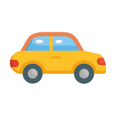 Car clip art vector icon illustration, modern automobile design, cartoon vehicle graphic, car isolated on white background, transportation concept.