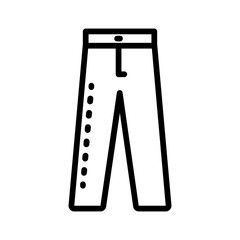 Vector black line icon for Jeans