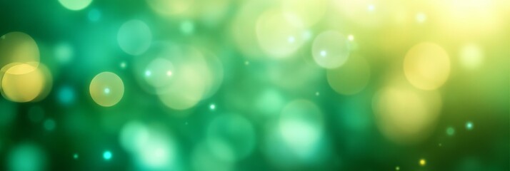 Obraz premium Beautiful Shimmering Green Bokeh Background with Soft Blurry Spots for Summer Abstract Designs