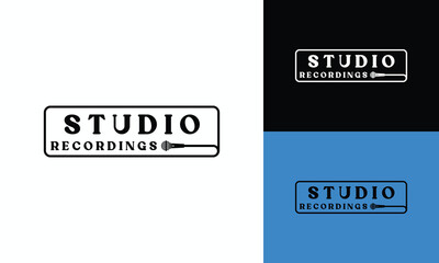 Studio Music Logo Design Audio Recording symbol Graphic Vector