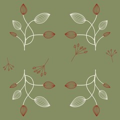 Vector seamless pattern abstract floral background.