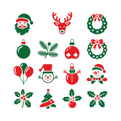 christmas icons set