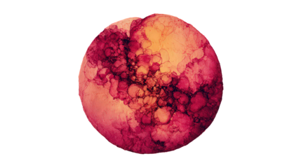 Abstract Round Planet With Reddish Orange Colors