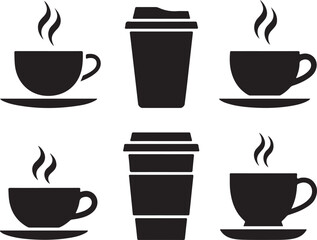 Coffee Cup and Mug Silhouette Collection for Cafe and Beverage Related Graphic Projects