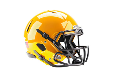 yellow american football helmet mockup on a transparent background