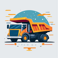 Pixel Art Yellow Dump Truck With Raised Bed