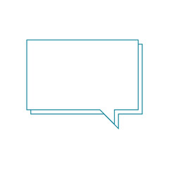 Blank speech bubble outline with teal border on white background
