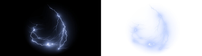 A striking lightning bolt electric energy effect graphic design available as a PNG transparent overlay