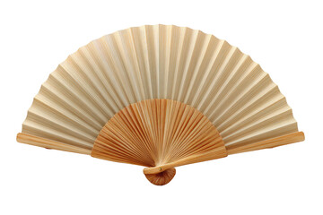 Light beige hand fan, wooden frame