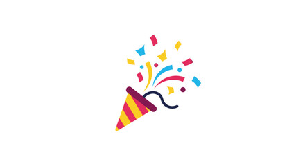 Colorful party popper with confetti celebration for festive occasions and events.