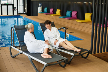 Embracing tranquility together at a wellness center for active seniors
