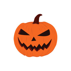 Scary Halloween pumpkin jack-o’-lantern vector illustration. Perfect for spooky designs, decorations, invitations, and seasonal artwork.