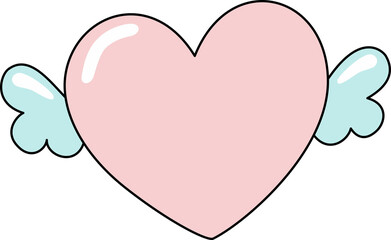 Heart with Wings Illustration 