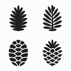 Pine cone icons solid set design