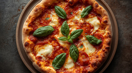 Freshly baked pan pizza with mushrooms, tomatoes, and melted mozzarella cheese, a delicious Italian meal ready to be enjoyed
