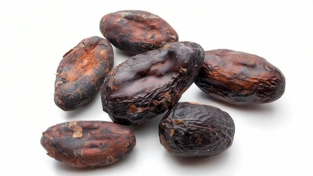 A collection of organic, brown dates with a sweet flavor.