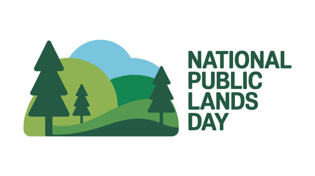 National Public Lands Day Flat Vector Illustration with Park Icon