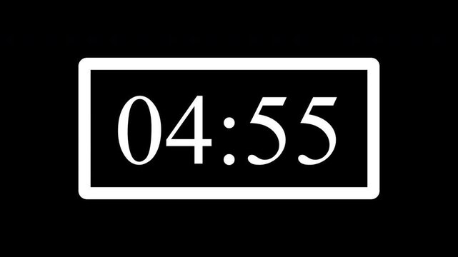 [Part 1 OF 5] 5 minute timer countdown animation, countdown timer five minute animation countdown on transparent background