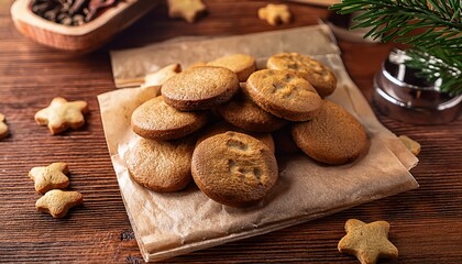 homemade dog biscuits on a wooden kitchen surface