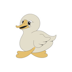 Cute Duck Mascot Character Illustration