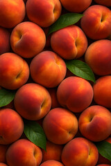 Fresh Ripe Peaches with Lush Color and Natural Texture