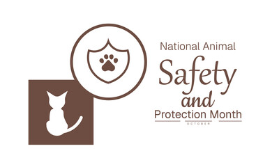 International Animal Safety and Protection Month Poster Banner and Background Abstract Design Template for Pet Care Wildlife Rescue Veterinary Awareness and Animal Welfare CampaignNational Animal Safe