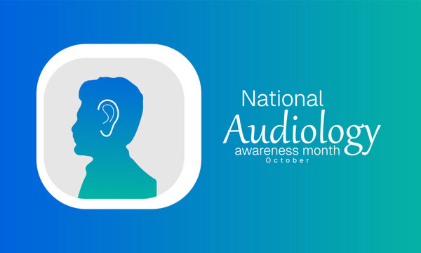 National Audiology Awareness Month Poster Banner and Background Abstract Design Template for Hearing Health Ear Care Medical Education and Awareness Campaign for web browser

