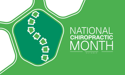 National Chiropractic Month Poster Banner and Background Abstract Design Template for Spine Health Back Pain Relief Medical Awareness and Healthcare Education  wellness Campaign

