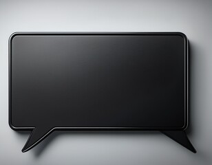 a simple black rectangular speech bubble with rounded corners and a subtle textured outline