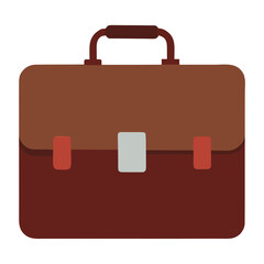 Modern vector briefcase PNG, business portfolio case, leather texture, clean isolated