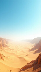 Naklejka premium Endless desert horizon under clear sky