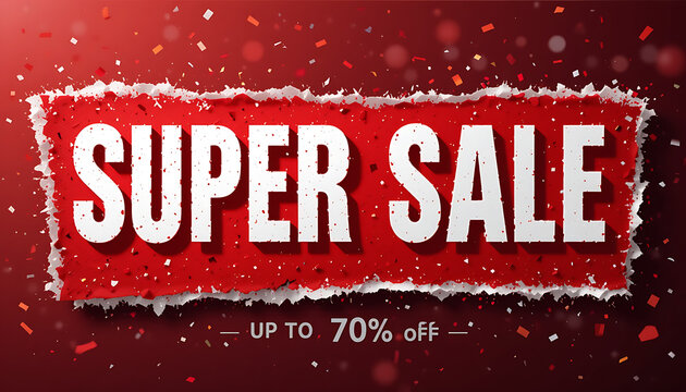 Super Sale Banner Up to 70 Off.
