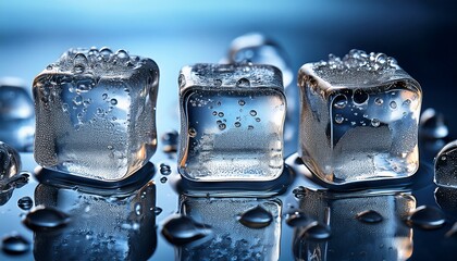 ice cubes filled with air bubbles create an interesting visual effect emphasizing the beauty and clarity of frozen water while adding texture to the composition